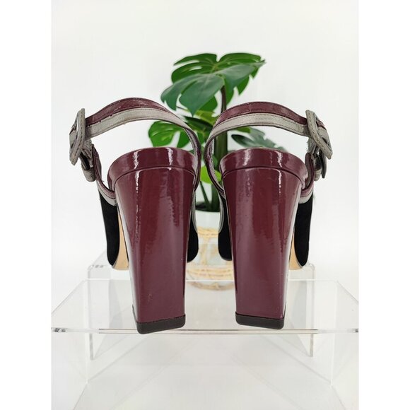 Cole Haan Women's Burgundy Slingback Leather High Heels Size 7B US - Picture 3 of 10